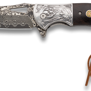 ΣΟΥΓΙΑΣ Albainox Damascus penknife. Ornated steel bolster, 8.50cm, 18925