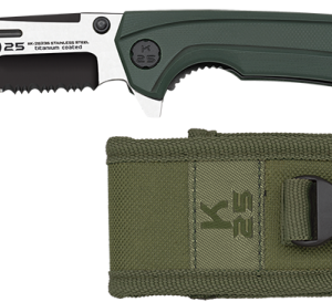 Σουγιάς K25 tactical pocket knife. Green G10.Saw, 25235