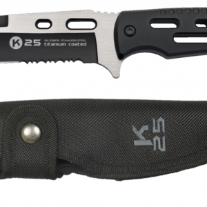 ΜΑΧΑΙΡΙ K25, Black knife/ Mixed blade with saw, 32608