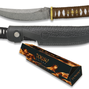ΜΑΧΑΙΡΙ TOKISU Damask knife 15.30cm CNC. Leather sheath, 32624