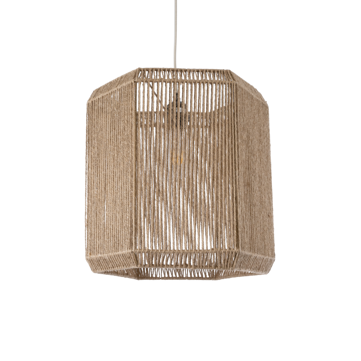 GLOBOSTAR® CAYMAN 00519 Boho Κρεμαστό Φωτιστικό Οροφής με Ντουί 1 x E27 AC 220-240V IP20 - Μπεζ - Μ40 x Π40 x Υ40cm - Image 2