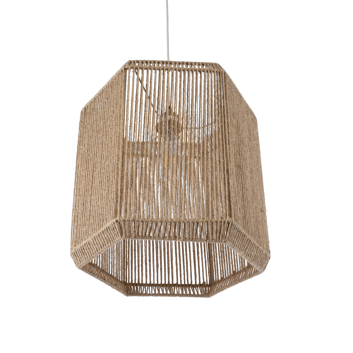 GLOBOSTAR® CAYMAN 00519 Boho Κρεμαστό Φωτιστικό Οροφής με Ντουί 1 x E27 AC 220-240V IP20 - Μπεζ - Μ40 x Π40 x Υ40cm - Image 6