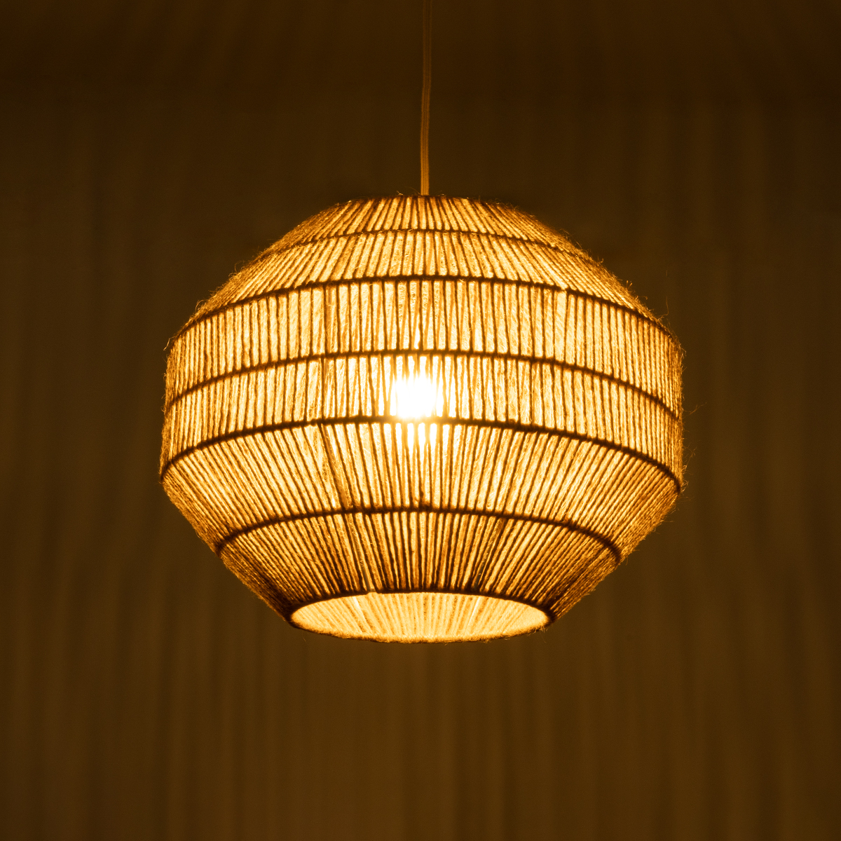 GLOBOSTAR® CAYMAN 00522 Boho Κρεμαστό Φωτιστικό Οροφής με Ντουί 1 x E27 AC 220-240V IP20 - Μπεζ - Μ40 x Π40 x Υ30cm - Image 3