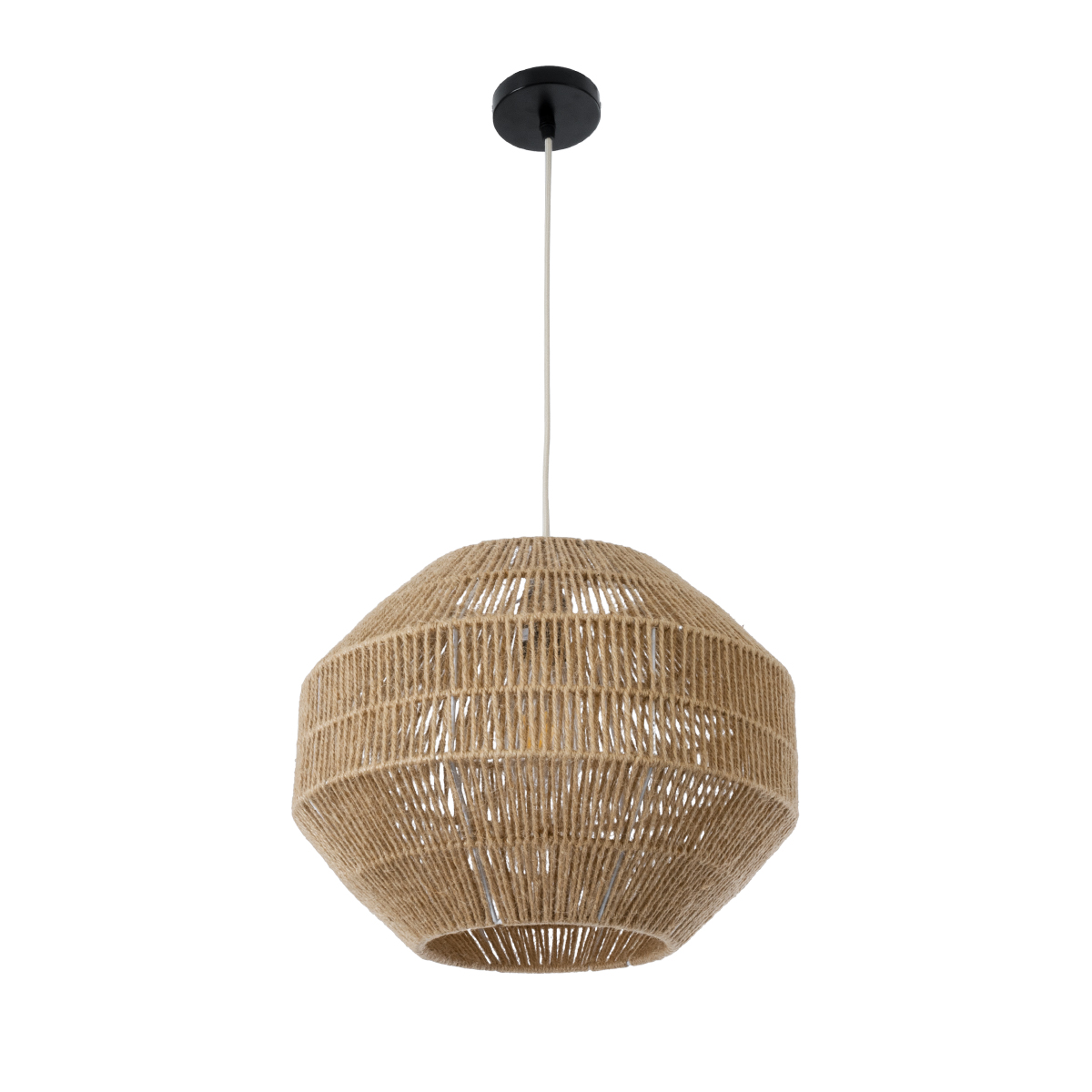 GLOBOSTAR® CAYMAN 00522 Boho Κρεμαστό Φωτιστικό Οροφής με Ντουί 1 x E27 AC 220-240V IP20 - Μπεζ - Μ40 x Π40 x Υ30cm - Image 4