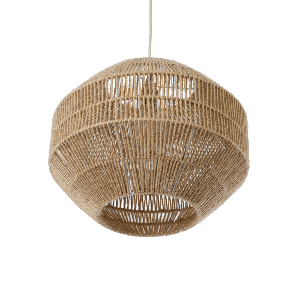 GLOBOSTAR® CAYMAN 00522 Boho Κρεμαστό Φωτιστικό Οροφής με Ντουί 1 x E27 AC 220-240V IP20 - Μπεζ - Μ40 x Π40 x Υ30cm - Image 6