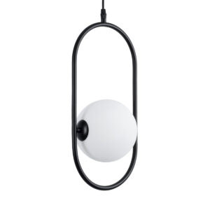 GLOBOSTAR® HAMBURG 00589 Μοντέρνο Κρεμαστό Φωτιστικό Οροφής με Ντουί 1 x G9 AC 220-240V IP20 - Μαύρο & Λευκό - Μ20 x Π15 x Υ40cm