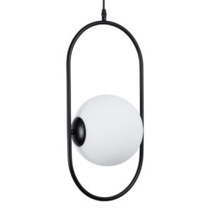 GLOBOSTAR® HAMBURG 00591 Μοντέρνο Κρεμαστό Φωτιστικό Οροφής με Ντουί 1 x E14 AC 220-240V IP20 - Μαύρο & Λευκό - Μ25 x Π20 x Υ50cm