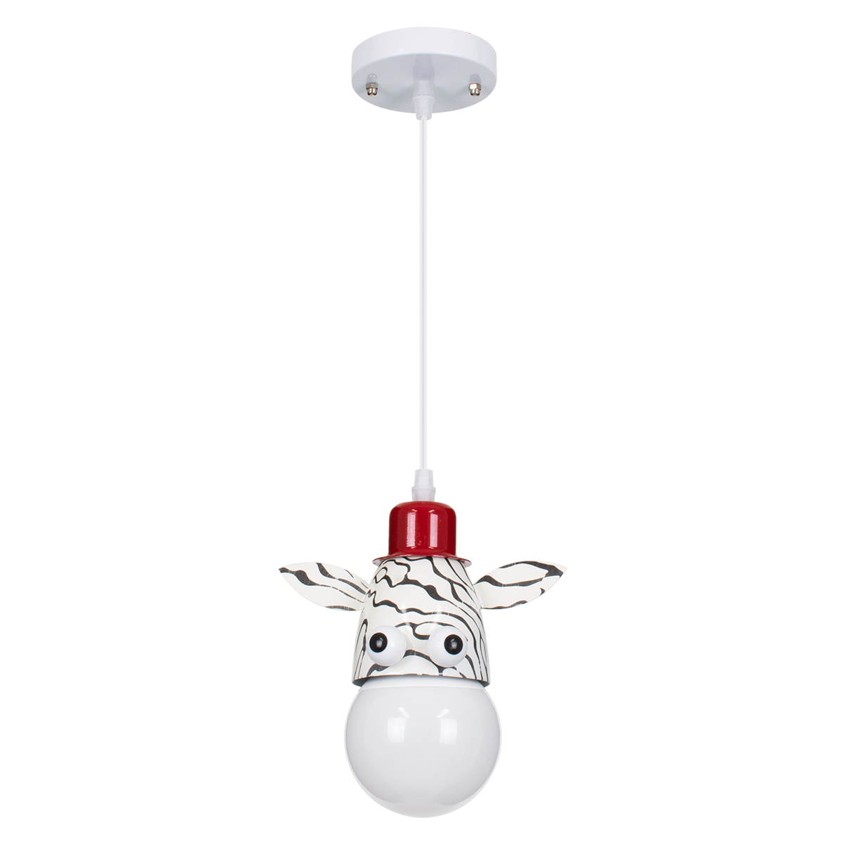 GLOBOSTAR® ZEBRA 00639 Παιδικό Κρεμαστό Φωτιστικό Οροφής με Ντουί 1 x E27 AC 220-240V IP20 - Πολύχρωμο - Μ19 x Π10.5 x Υ13.5cm - Image 4