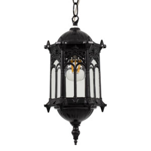 GLOBOSTAR® DARCY 00655 Vintage Κρεμαστό Φωτιστικό Οροφής με Ντουί 1 x E27 AC 220-240V IP20 - Μαύρο - Μ15.5 x Π15.5 x Υ32.5cm