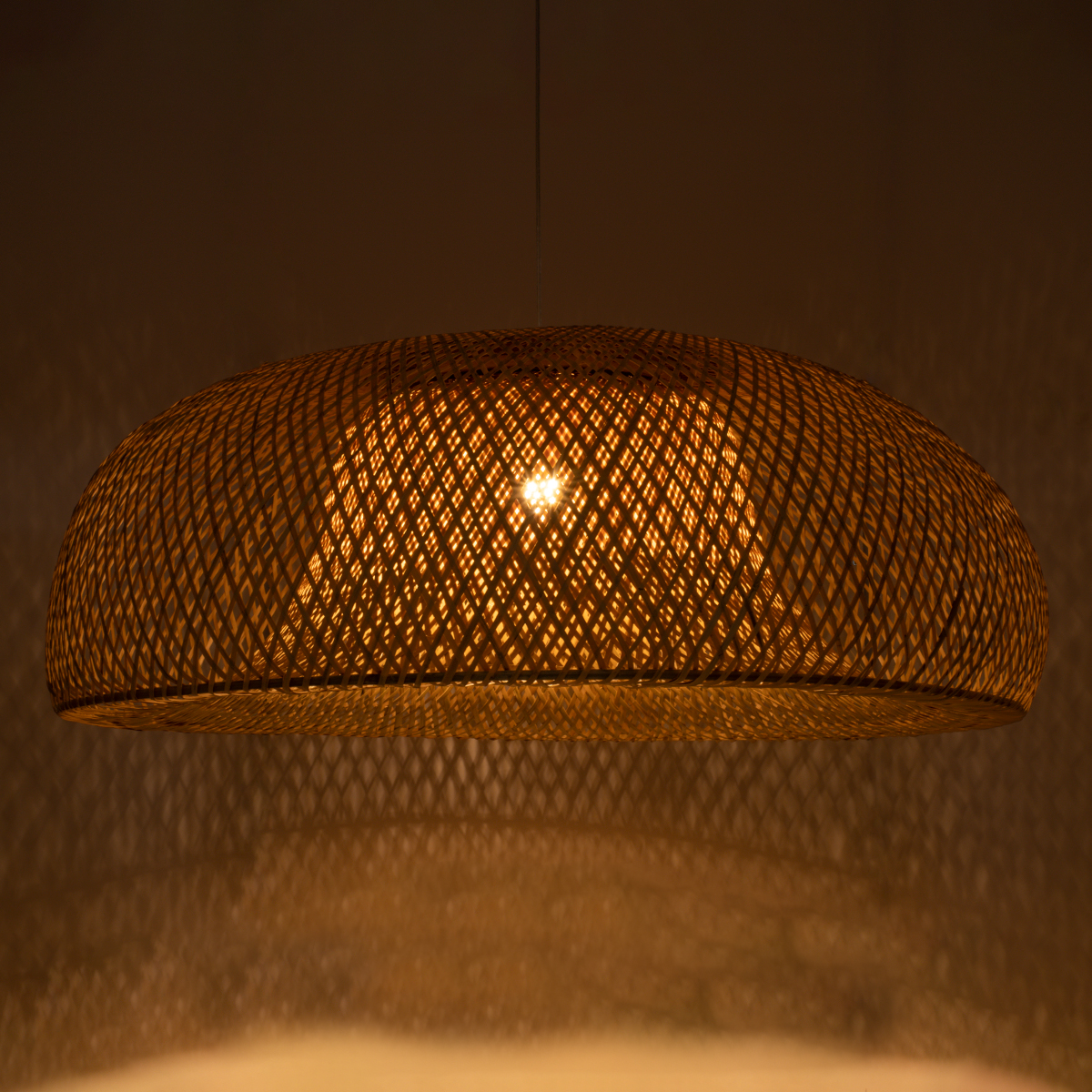 GLOBOSTAR® SAN TROPEZ 00673 Boho Κρεμαστό Φωτιστικό Οροφής με Ντουί 1 x E27 AC 220-240V IP20 - Μπεζ - Μ100 x Π100 x Y35cm - Image 3
