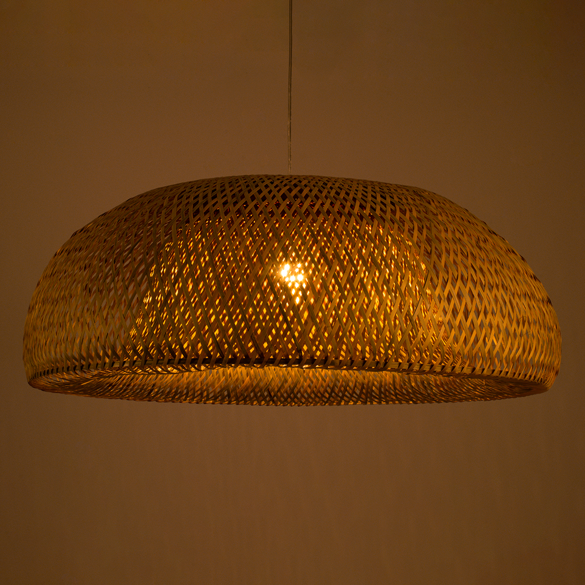 GLOBOSTAR® SAN TROPEZ 00674 Boho Κρεμαστό Φωτιστικό Οροφής με Ντουί 1 x E27 AC 220-240V IP20 - Μπεζ - Μ80 x Π80 x Y28cm - Image 3