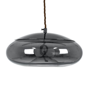 GLOBOSTAR® AXTON 00751 Μοντέρνο Κρεμαστό Φωτιστικό Οροφής LED 5W 500lm 180° AC 220-240V IP20 Θερμό Λευκό 2700K - Sanan SMD Chip - Μαύρο & Μαύρο Φιμέ - Μ30 x Π30 x Υ15cm - 2 Xρόνια Εγγύηση