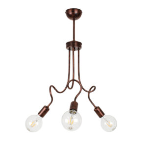 GLOBOSTAR® ASPECT 00788 Μοντέρνο Φωτιστικό Οροφής με Ντουί 3 x E27 AC 220-240V IP20 - Χάλκινο - Μ42 x Π42 x Υ60cm