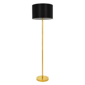 GLOBOSTAR® ASHLEY 00825 Μοντέρνο Επιδαπέδιο Φωτιστικό με Ντουί 1 x E27 AC 220-240V IP20 - Μαύρο & Χρυσό - Μ40 x Π40 x Υ148cm