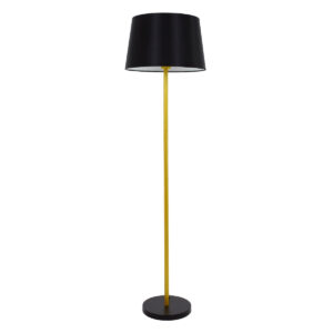 GLOBOSTAR® CEDAR 00829 Μοντέρνο Επιδαπέδιο Φωτιστικό με Ντουί 1 x E27 AC 220-240V IP20 - Μαύρο & Χρυσό - Μ40 x Π40 x Υ148cm