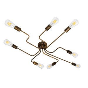 GLOBOSTAR® LIBERTA 00841 Μοντέρνο Φωτιστικό Οροφής με Ντουί 8 x E27 AC 220-240V IP20 - Μπρούτζινο - Μ102 x Π72 x Υ10.5cm