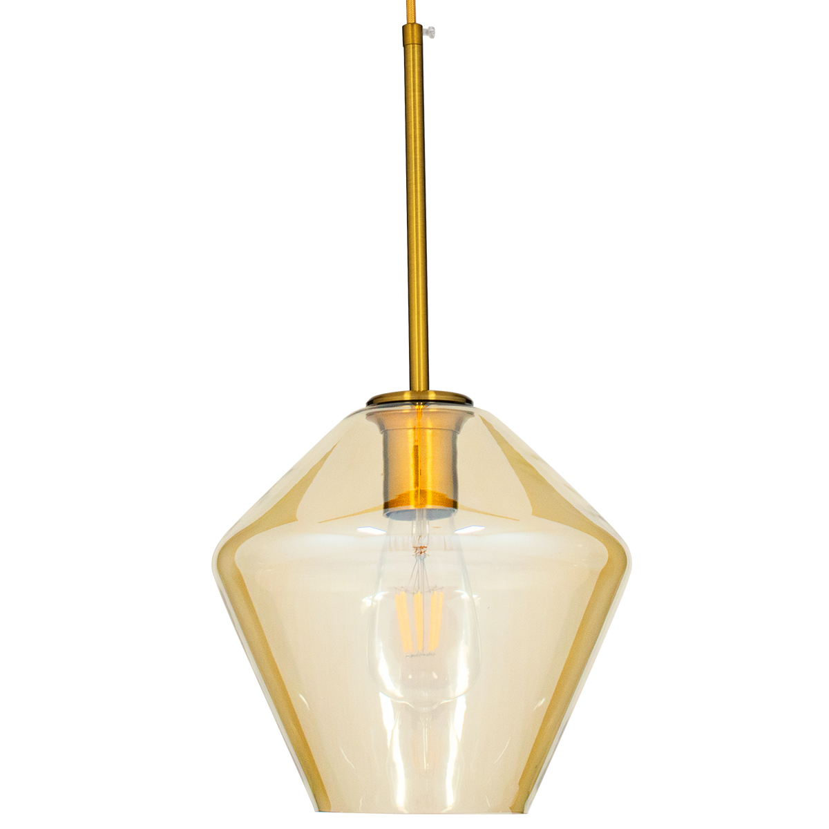 GLOBOSTAR® AMARIS 00869 Μοντέρνο Κρεμαστό Φωτιστικό Οροφής με Ντουί 1 x E27 AC 220-240V IP20 - Χρυσό & Μελί - Μ22 x Π22 x Y22cm - Image 4