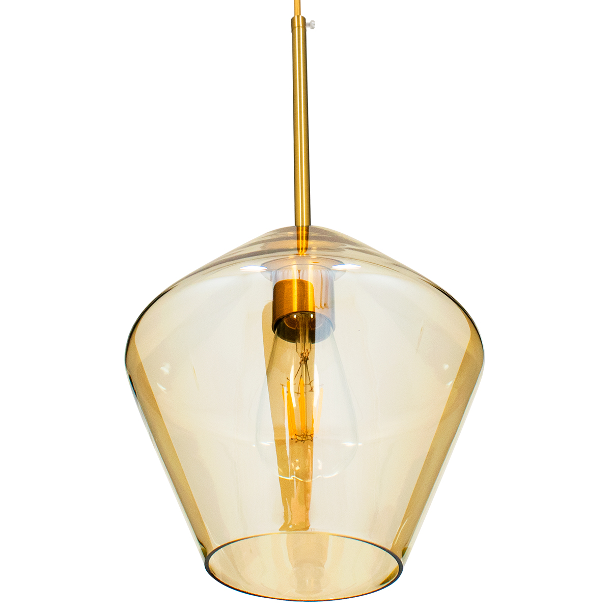 GLOBOSTAR® AMARIS 00869 Μοντέρνο Κρεμαστό Φωτιστικό Οροφής με Ντουί 1 x E27 AC 220-240V IP20 - Χρυσό & Μελί - Μ22 x Π22 x Y22cm - Image 5