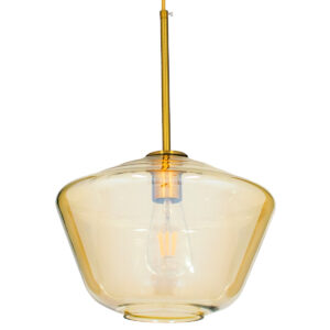 GLOBOSTAR® AMARIS 00870 Μοντέρνο Κρεμαστό Φωτιστικό Οροφής με Ντουί 1 x E27 AC 220-240V IP20 - Χρυσό & Μελί - Μ30 x Π30 x Y22cm