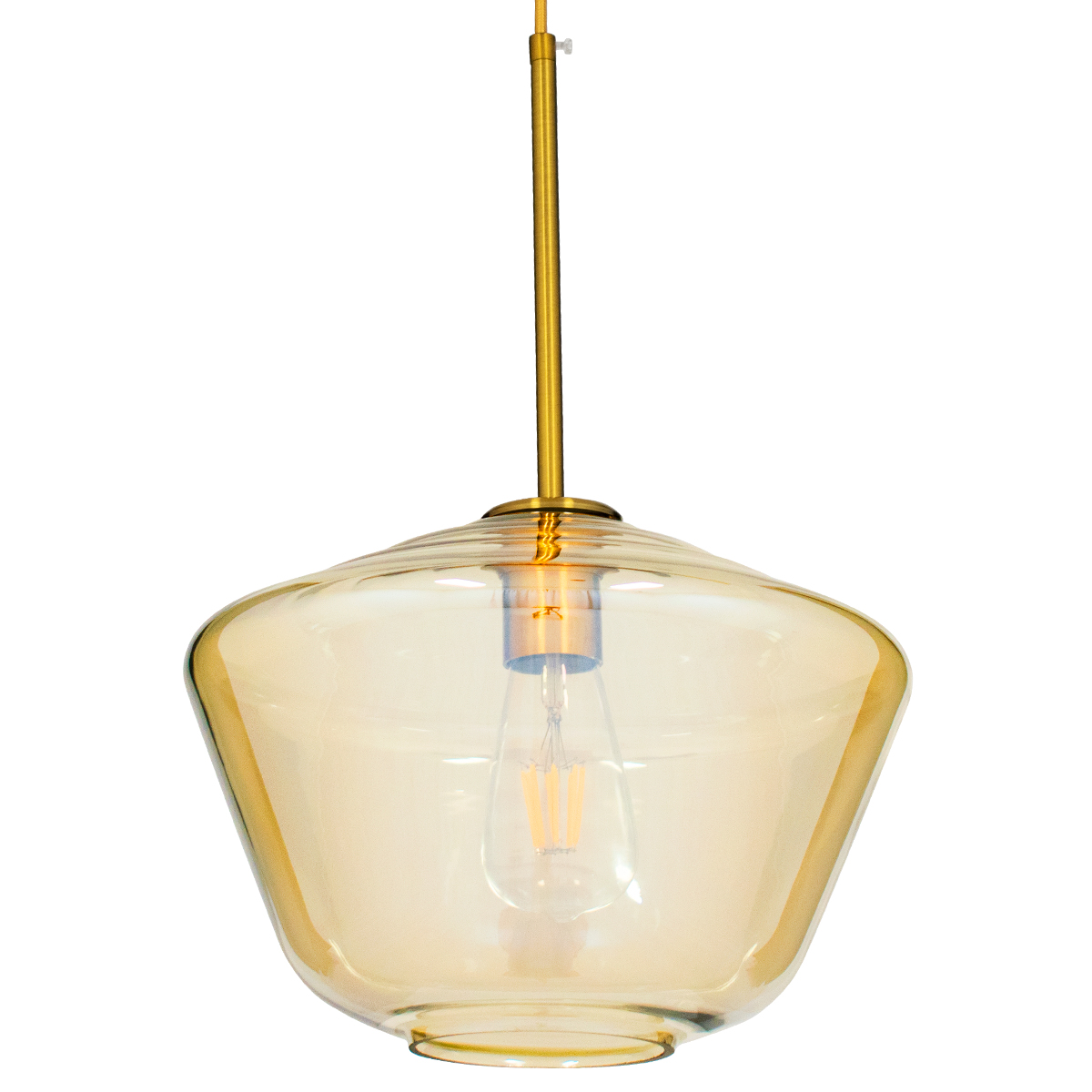 GLOBOSTAR® AMARIS 00870 Μοντέρνο Κρεμαστό Φωτιστικό Οροφής με Ντουί 1 x E27 AC 220-240V IP20 - Χρυσό & Μελί - Μ30 x Π30 x Y22cm