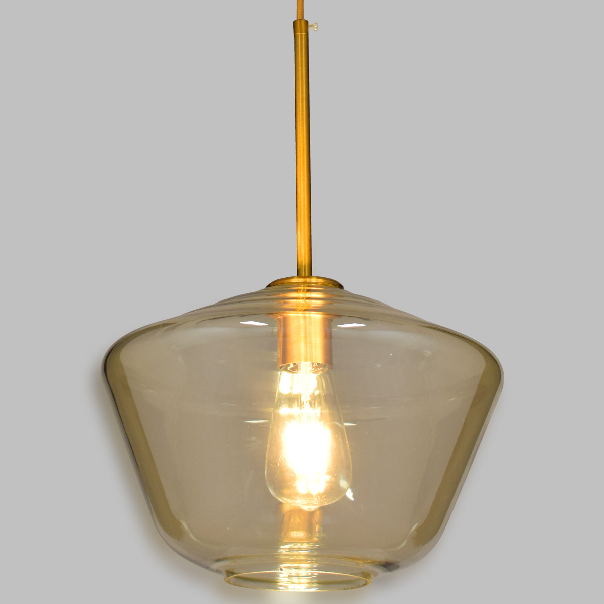 GLOBOSTAR® AMARIS 00870 Μοντέρνο Κρεμαστό Φωτιστικό Οροφής με Ντουί 1 x E27 AC 220-240V IP20 - Χρυσό & Μελί - Μ30 x Π30 x Y22cm - Image 2