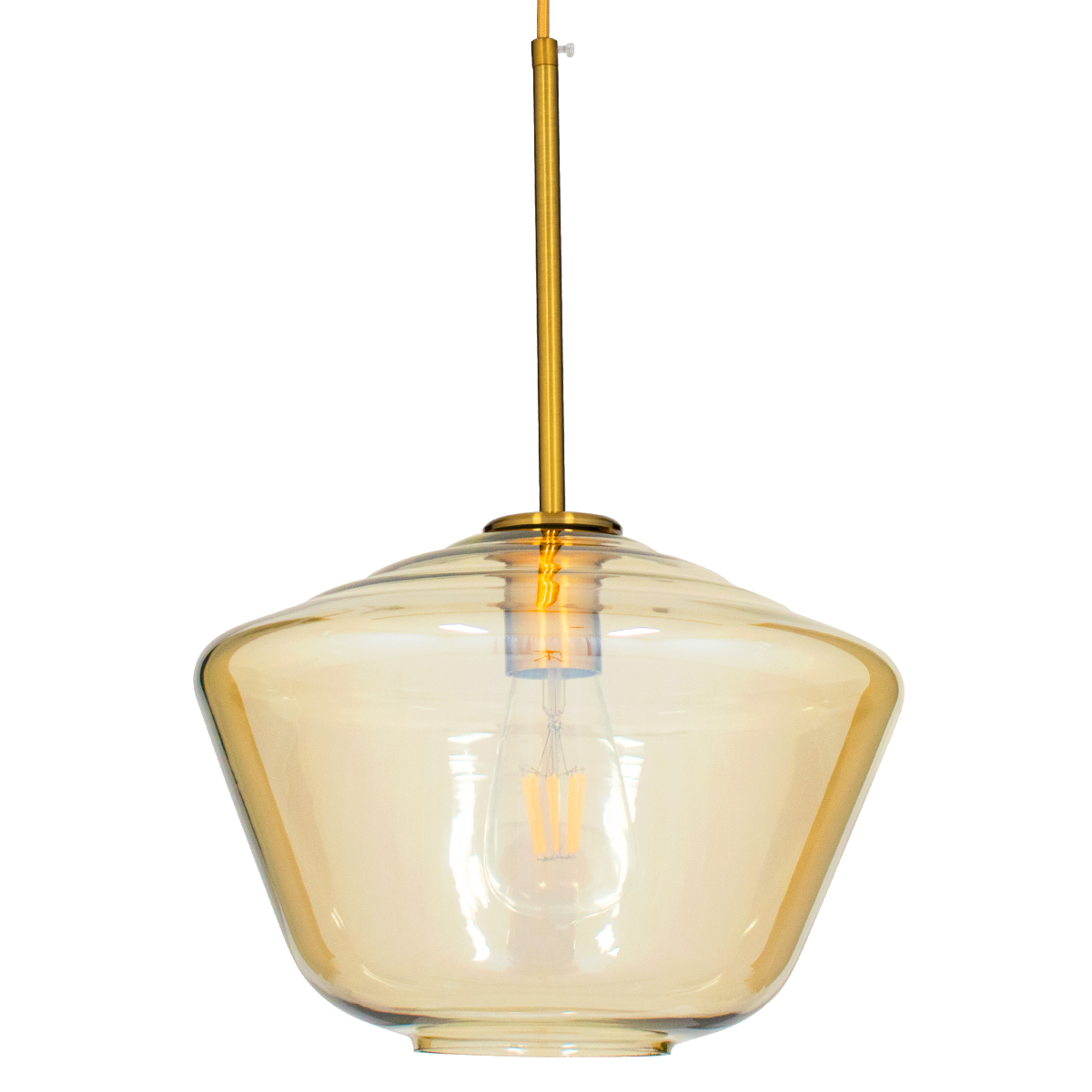 GLOBOSTAR® AMARIS 00870 Μοντέρνο Κρεμαστό Φωτιστικό Οροφής με Ντουί 1 x E27 AC 220-240V IP20 - Χρυσό & Μελί - Μ30 x Π30 x Y22cm - Image 4