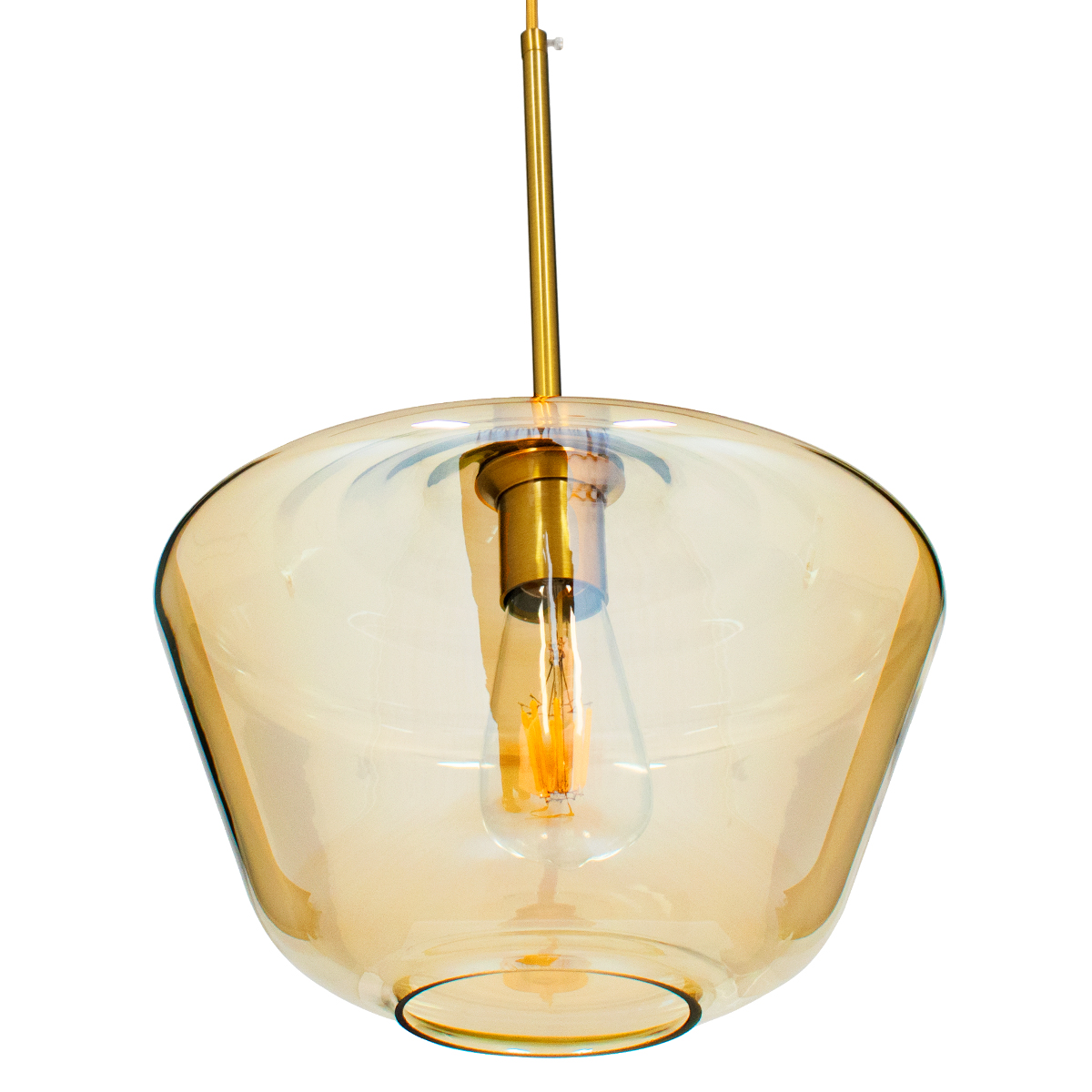GLOBOSTAR® AMARIS 00870 Μοντέρνο Κρεμαστό Φωτιστικό Οροφής με Ντουί 1 x E27 AC 220-240V IP20 - Χρυσό & Μελί - Μ30 x Π30 x Y22cm - Image 5