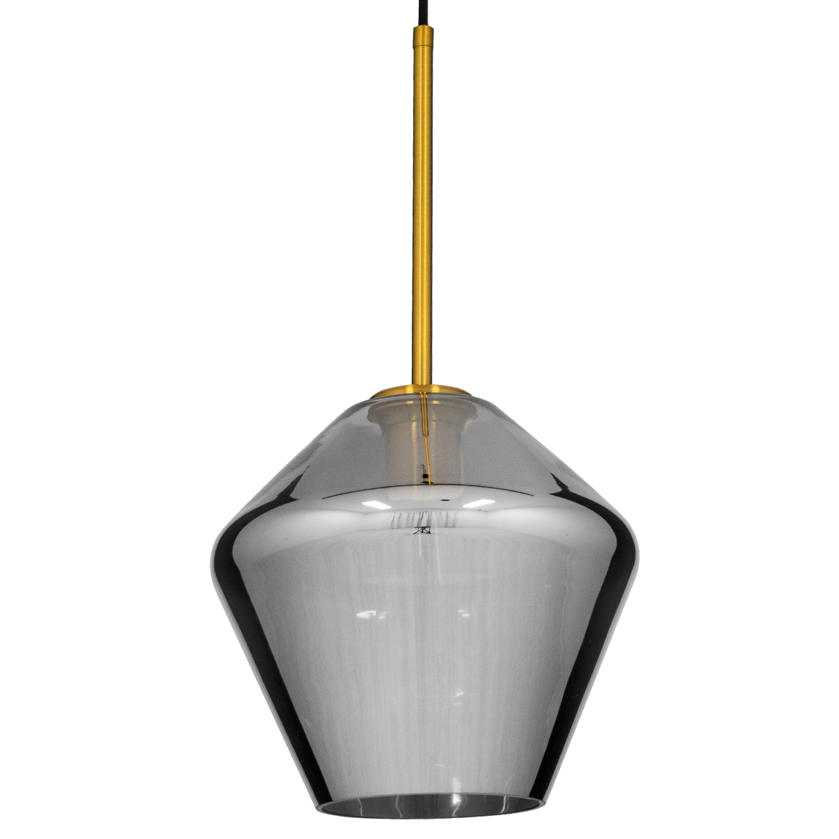 GLOBOSTAR® AMARIS 00872 Μοντέρνο Κρεμαστό Φωτιστικό Οροφής με Ντουί 1 x E27 AC 220-240V IP20 - Χρυσό & Μαύρο Φιμέ - Μ22 x Π22 x Y22cm