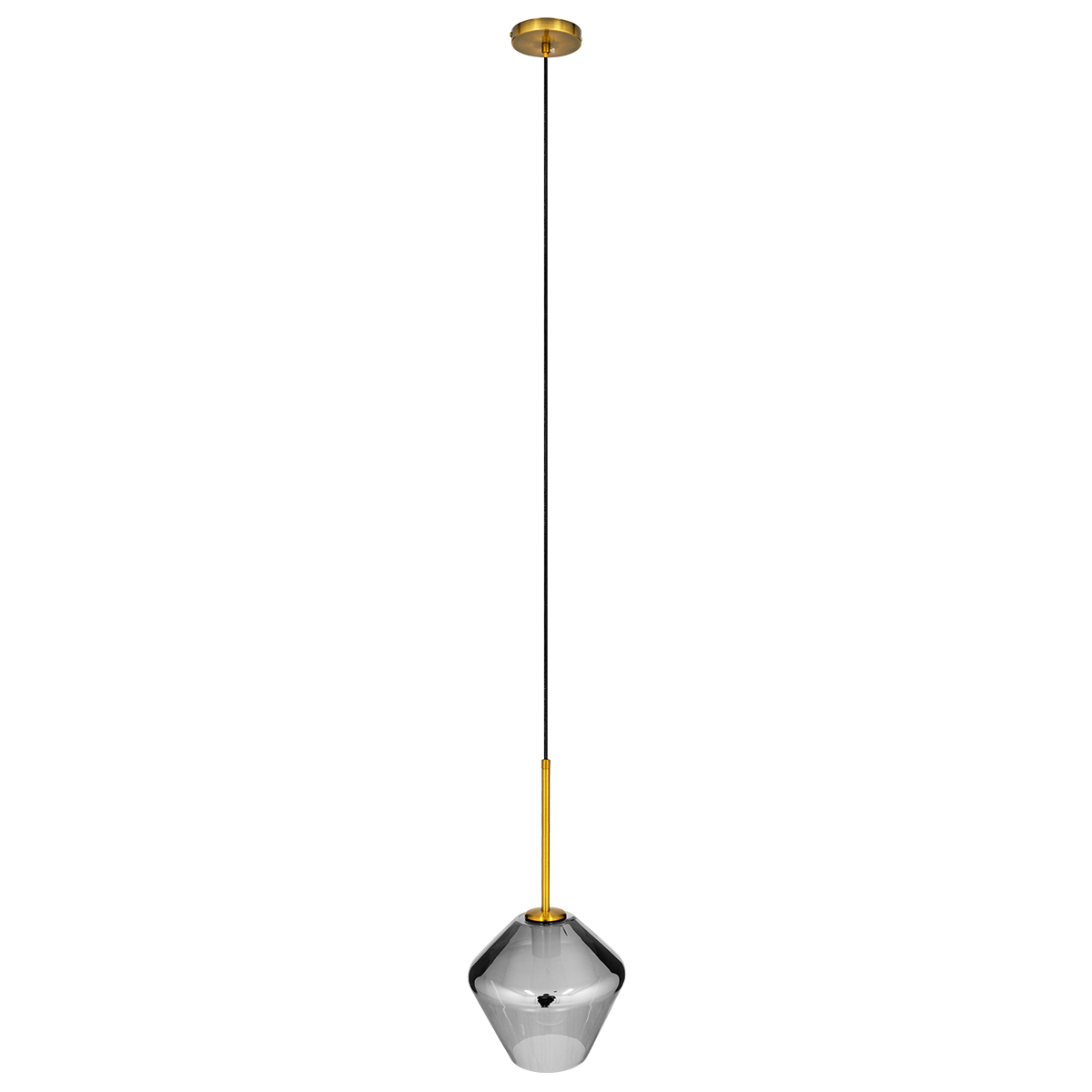 GLOBOSTAR® AMARIS 00872 Μοντέρνο Κρεμαστό Φωτιστικό Οροφής με Ντουί 1 x E27 AC 220-240V IP20 - Χρυσό & Μαύρο Φιμέ - Μ22 x Π22 x Y22cm - Image 3