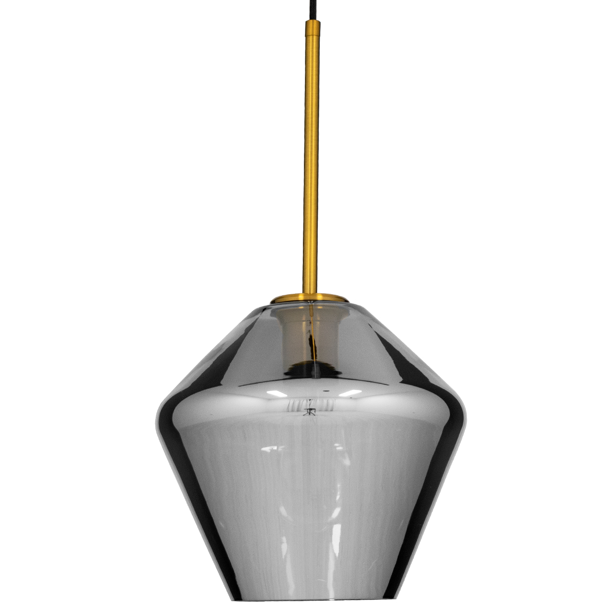 GLOBOSTAR® AMARIS 00872 Μοντέρνο Κρεμαστό Φωτιστικό Οροφής με Ντουί 1 x E27 AC 220-240V IP20 - Χρυσό & Μαύρο Φιμέ - Μ22 x Π22 x Y22cm - Image 4