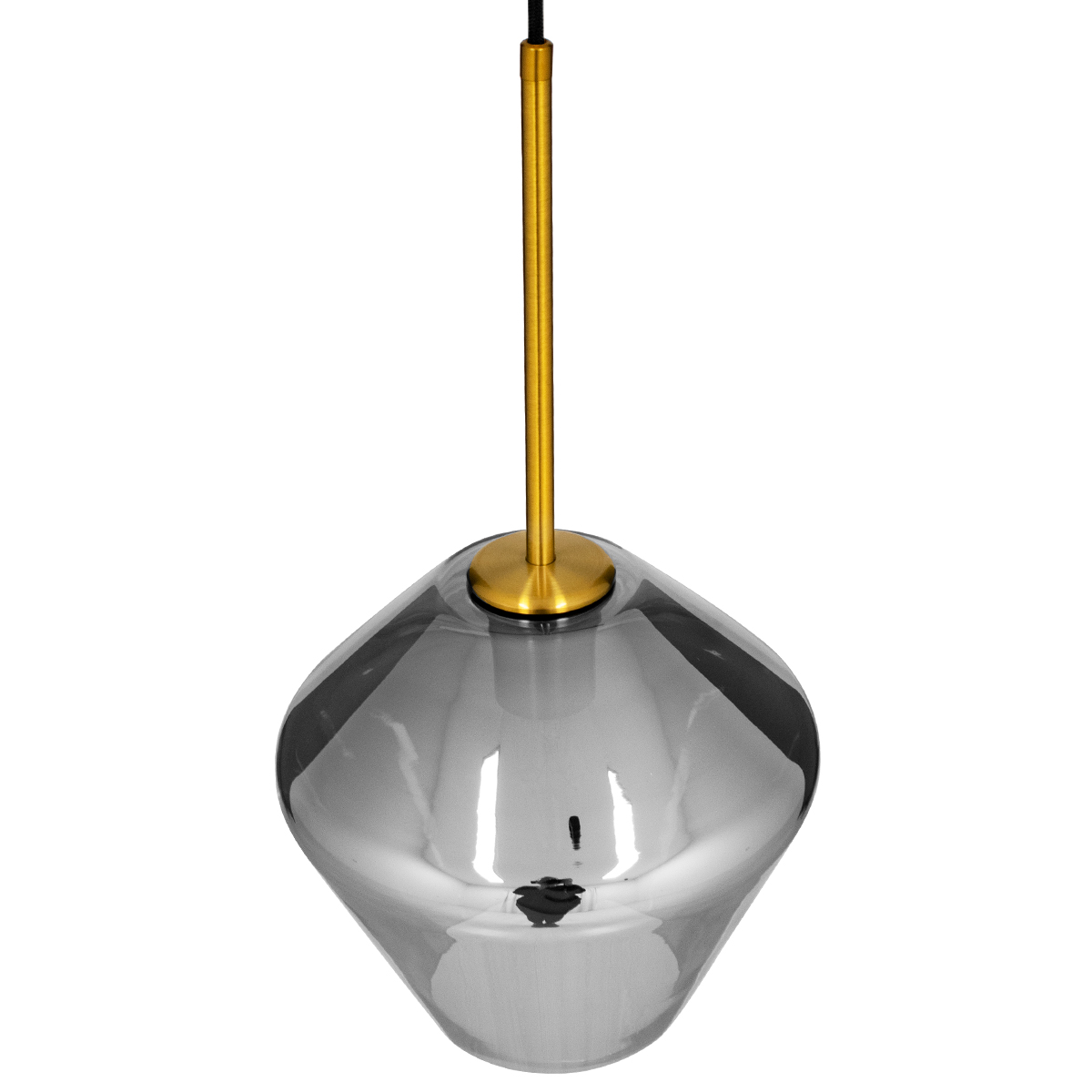 GLOBOSTAR® AMARIS 00872 Μοντέρνο Κρεμαστό Φωτιστικό Οροφής με Ντουί 1 x E27 AC 220-240V IP20 - Χρυσό & Μαύρο Φιμέ - Μ22 x Π22 x Y22cm - Image 6