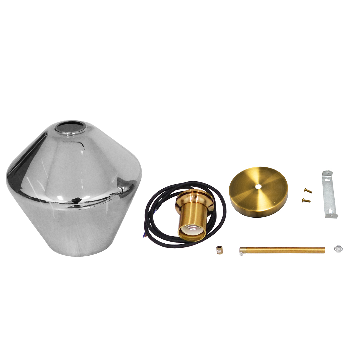GLOBOSTAR® AMARIS 00872 Μοντέρνο Κρεμαστό Φωτιστικό Οροφής με Ντουί 1 x E27 AC 220-240V IP20 - Χρυσό & Μαύρο Φιμέ - Μ22 x Π22 x Y22cm - Image 7