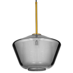 GLOBOSTAR® AMARIS 00873 Μοντέρνο Κρεμαστό Φωτιστικό Οροφής με Ντουί 1 x E27 AC 220-240V IP20 - Χρυσό & Μαύρο Φιμέ - Μ30 x Π30 x Y22cm