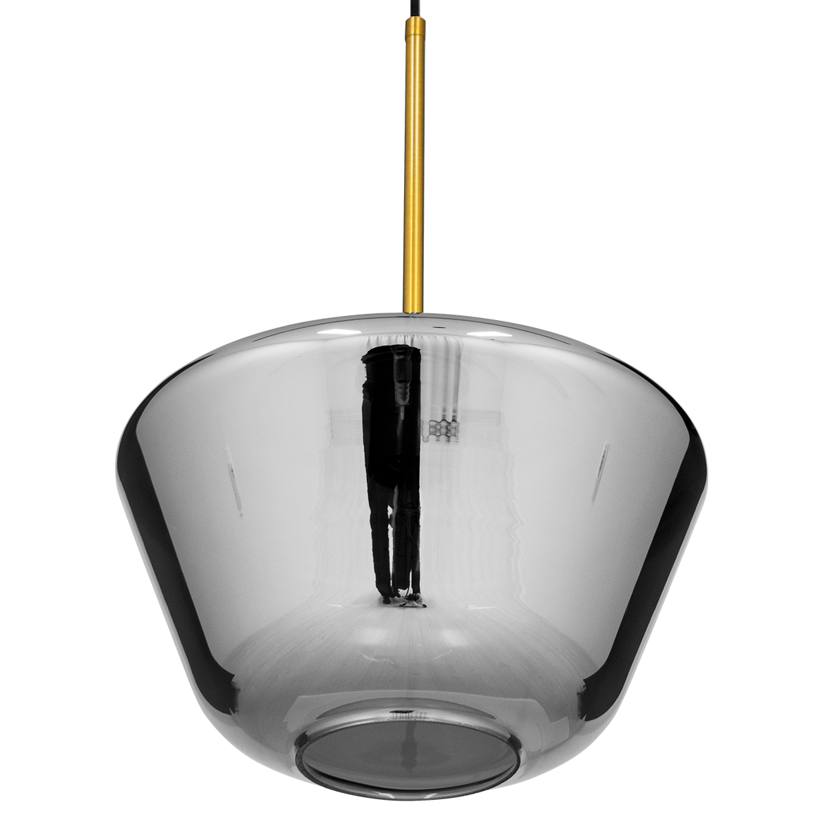 GLOBOSTAR® AMARIS 00873 Μοντέρνο Κρεμαστό Φωτιστικό Οροφής με Ντουί 1 x E27 AC 220-240V IP20 - Χρυσό & Μαύρο Φιμέ - Μ30 x Π30 x Y22cm - Image 5