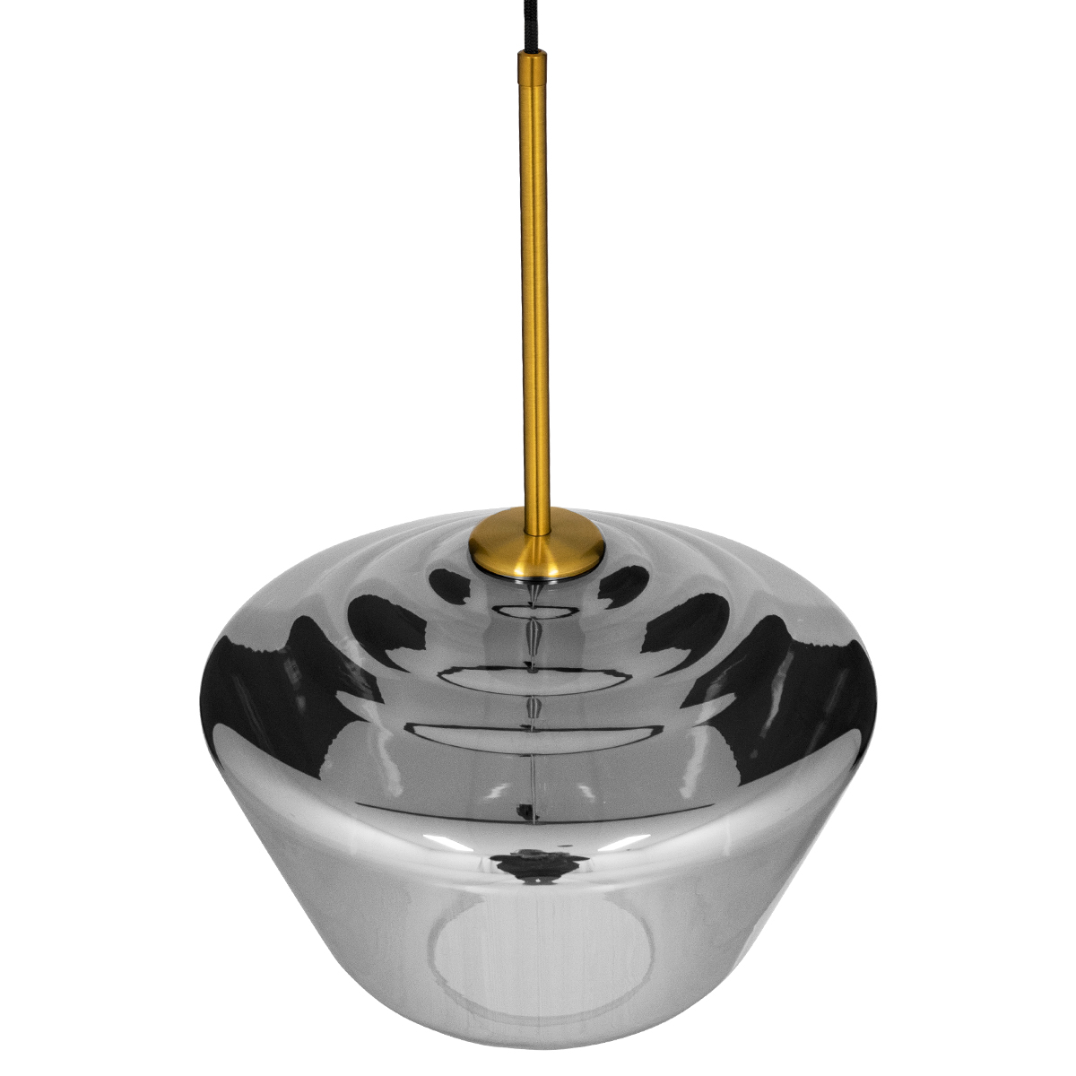 GLOBOSTAR® AMARIS 00873 Μοντέρνο Κρεμαστό Φωτιστικό Οροφής με Ντουί 1 x E27 AC 220-240V IP20 - Χρυσό & Μαύρο Φιμέ - Μ30 x Π30 x Y22cm - Image 6