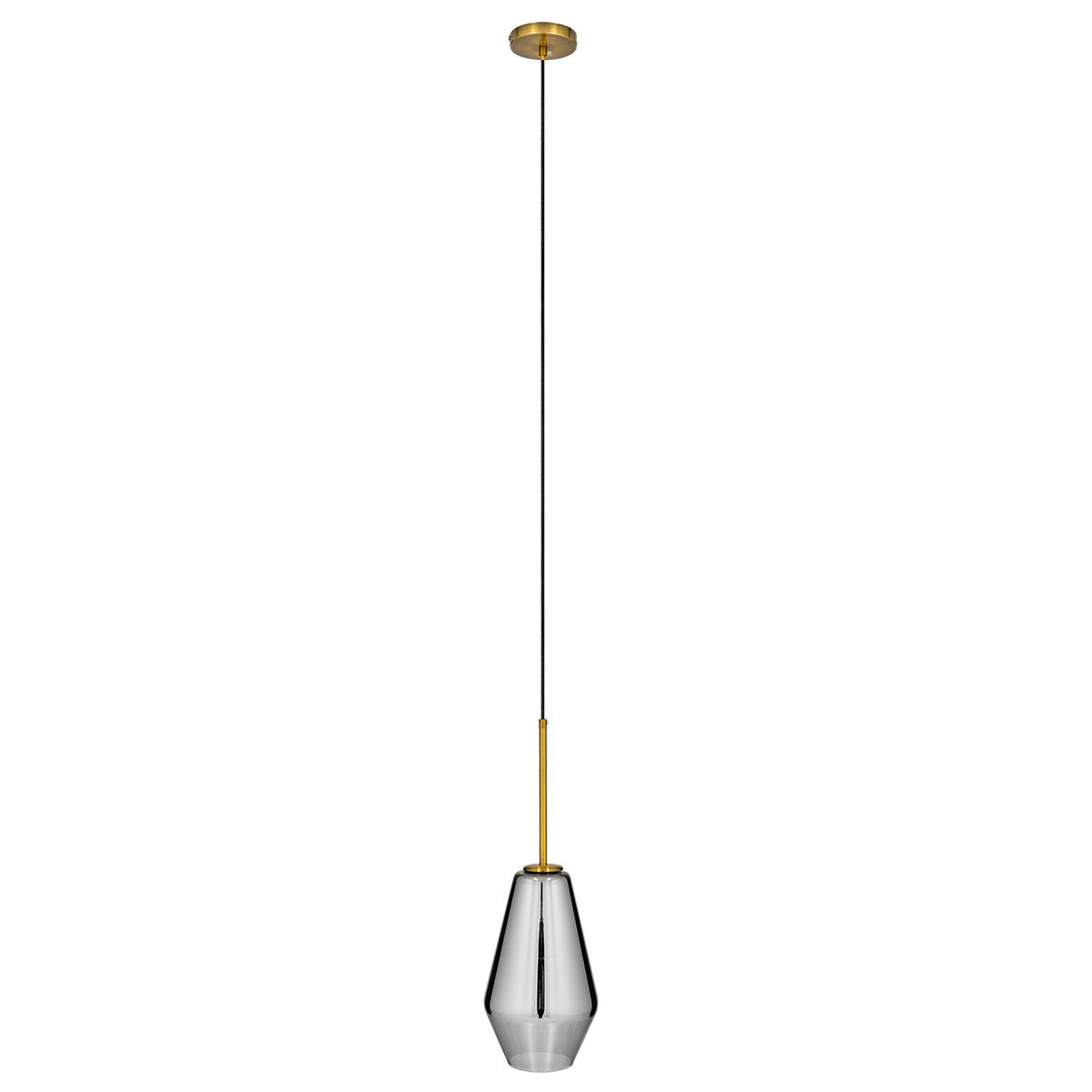 GLOBOSTAR® AMARIS 00874 Μοντέρνο Κρεμαστό Φωτιστικό Οροφής με Ντουί 1 x E27 AC 220-240V IP20 - Χρυσό & Μαύρο Φιμέ - Μ17 x Π17 x Υ30cm - Image 3