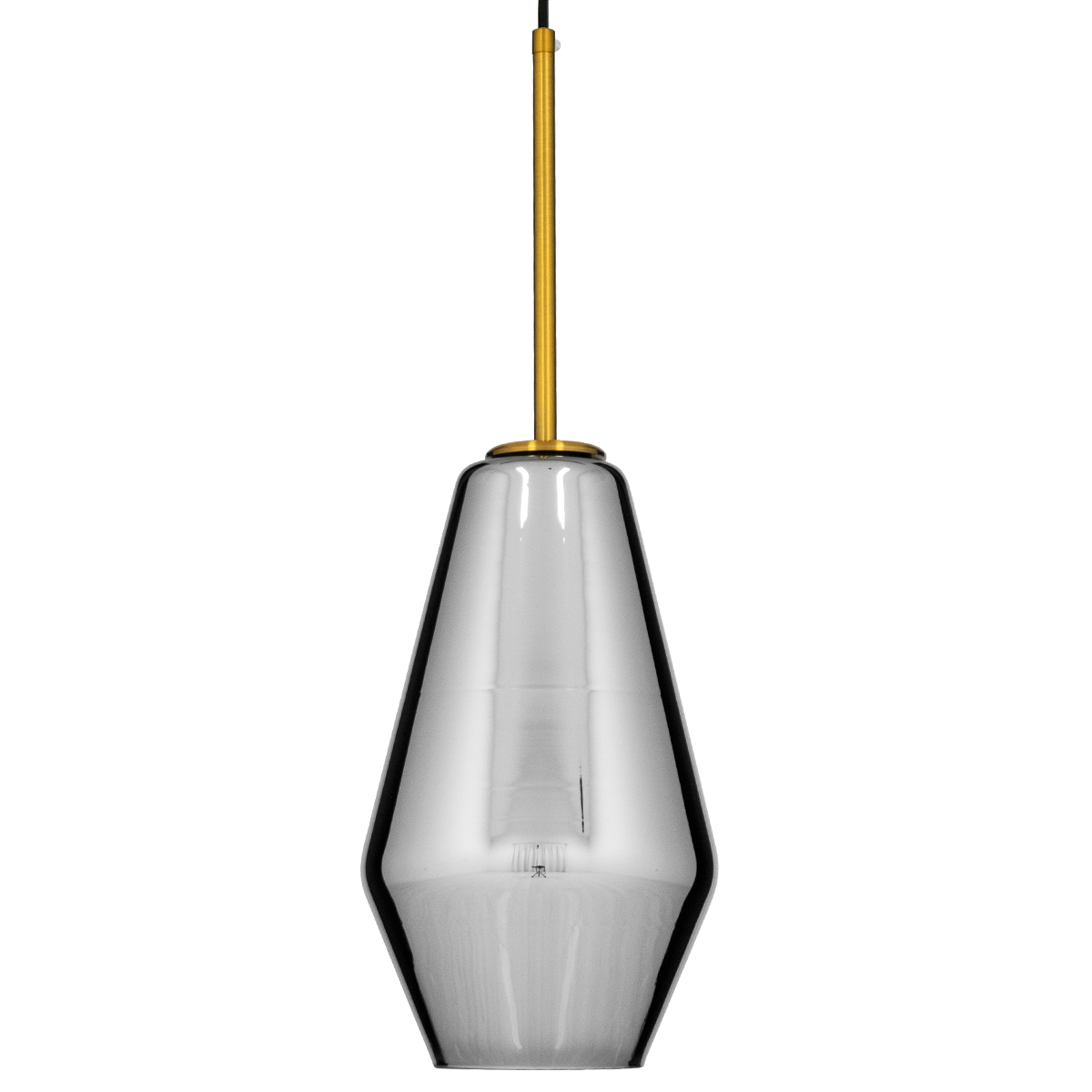 GLOBOSTAR® AMARIS 00874 Μοντέρνο Κρεμαστό Φωτιστικό Οροφής με Ντουί 1 x E27 AC 220-240V IP20 - Χρυσό & Μαύρο Φιμέ - Μ17 x Π17 x Υ30cm - Image 4