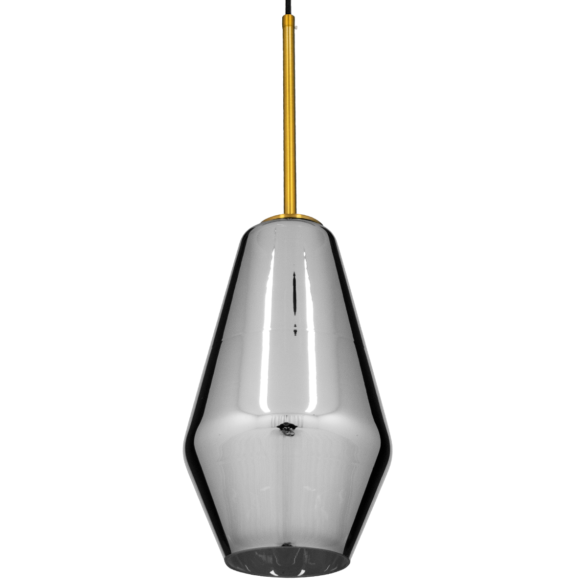 GLOBOSTAR® AMARIS 00874 Μοντέρνο Κρεμαστό Φωτιστικό Οροφής με Ντουί 1 x E27 AC 220-240V IP20 - Χρυσό & Μαύρο Φιμέ - Μ17 x Π17 x Υ30cm - Image 5