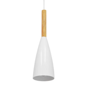 GLOBOSTAR® DILLON 00876 Μοντέρνο Κρεμαστό Φωτιστικό Οροφής με Ντουί 1 x E27 AC 220-240V IP20 - Λευκό & Μπεζ - Μ11 x Π11 x Υ36cm