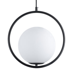 GLOBOSTAR® MADRID 00931 Μοντέρνο Κρεμαστό Φωτιστικό Οροφής με Ντουί 1 x E27 AC 220-240V IP20 - Μαύρο & Λευκό - Μ30 x Π20 x Υ30cm