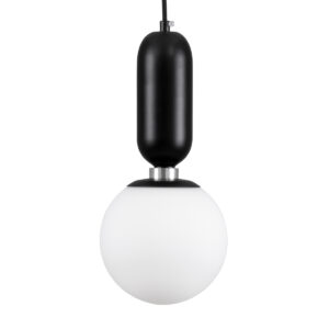 GLOBOSTAR® MAVERICK 00945 Μοντέρνο Κρεμαστό Φωτιστικό Οροφής με Ντουί 1 x E27 AC 220-240V IP20 - Μαύρο & Λευκό - Μ15 x Π15 x Υ33cm