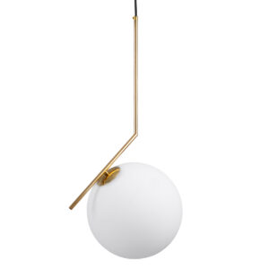 GLOBOSTAR® MONROE 00956 Μοντέρνο Κρεμαστό Φωτιστικό Οροφής με Ντουί 1 x E27 AC 220-240V IP20 - Χρυσό & Λευκό - Μ30 x Π30 x Υ75cm