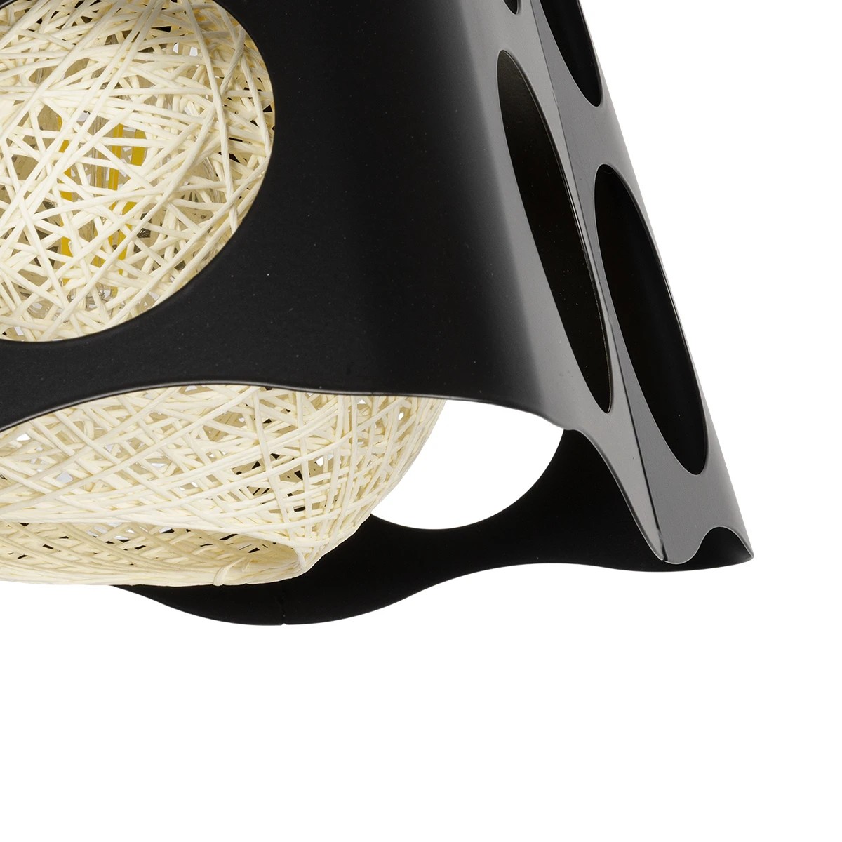 GLOBOSTAR® CARTER 00962 Μοντέρνο Κρεμαστό Φωτιστικό Οροφής με Ντουί 1 x E27 AC 220-240V IP20 - Μαύρο & Μπεζ - Μ28 x Π28 x Υ22cm - Image 7