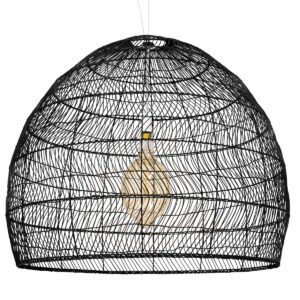 GLOBOSTAR® MALIBU 00966 Boho Κρεμαστό Φωτιστικό Οροφής με Ντουί 1 x E27 AC 220-240V IP20 - Μαύρο - Μ100 x Π100 x Y86cm