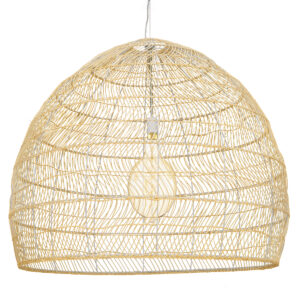 GLOBOSTAR® MALIBU 00974 Boho Κρεμαστό Φωτιστικό Οροφής με Ντουί 1 x E27 AC 220-240V IP20 - Μπεζ - Μ100 x Π100 x Y86cm