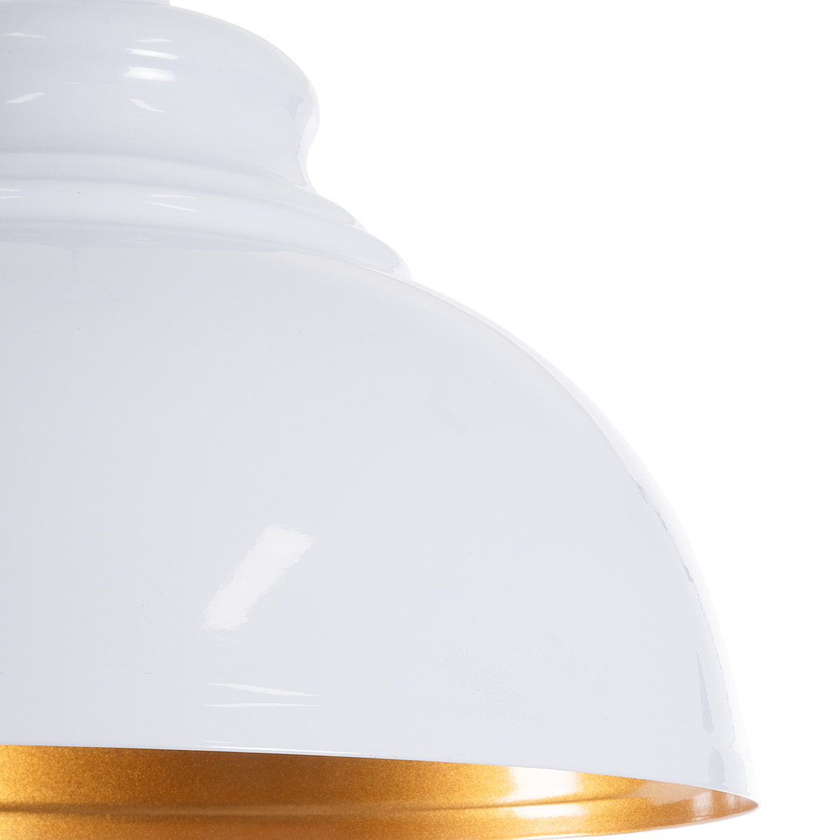 GLOBOSTAR® ANDY 00999 Μοντέρνο Κρεμαστό Φωτιστικό Οροφής με Ντουί 1 x E27 AC 220-240V IP20 - Λευκό & Χρυσό - Μ35 x Π35 x Υ28cm - Image 8