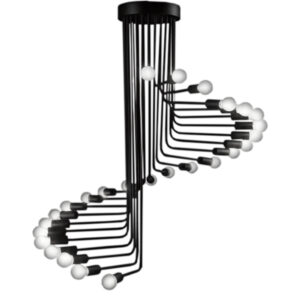 GLOBOSTAR® STAIRS 01024 Μοντέρνο Φωτιστικό Οροφής με Ντουί 26 x E27 AC 220-240V IP20 - Μαύρο - Μ80 x Π80 x Υ95cm