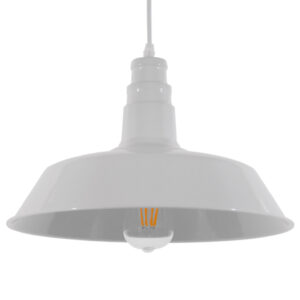 GLOBOSTAR® RAY 01043 Vintage Κρεμαστό Φωτιστικό Οροφής με Ντουί 1 x E27 AC 220-240V IP20 - Λευκό - Μ36 x Π36 x Υ25cm