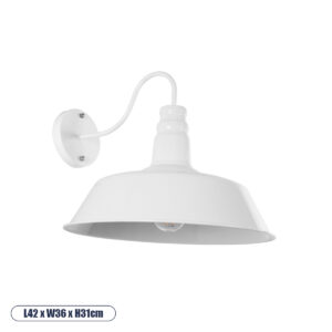 GLOBOSTAR® SORD 01051 Vintage Φωτιστικό Τοίχου - Απλίκα με Ντουί 1 x E27 AC 220-240V IP20 - Λευκό - Μ36 x Π42 x Υ32cm