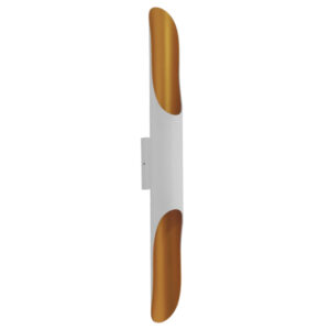 GLOBOSTAR® ESTERINA 01303 Μοντέρνο Φωτιστικό Τοίχου - Απλίκα με Ντουί 2 x E27 AC 220-240V IP20 - Λευκό & Χρυσό - Μ5.5 x Π8 x Υ60cm